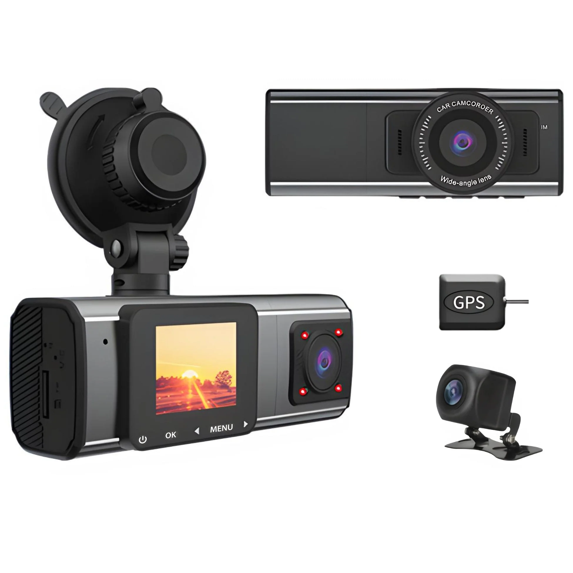 3 Cameras Smart Dash Cam Car DVR - Image 3