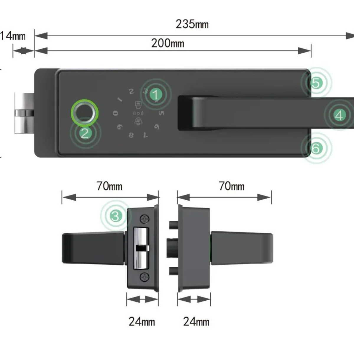 Glass Swing Door Smart Lock - Image 8