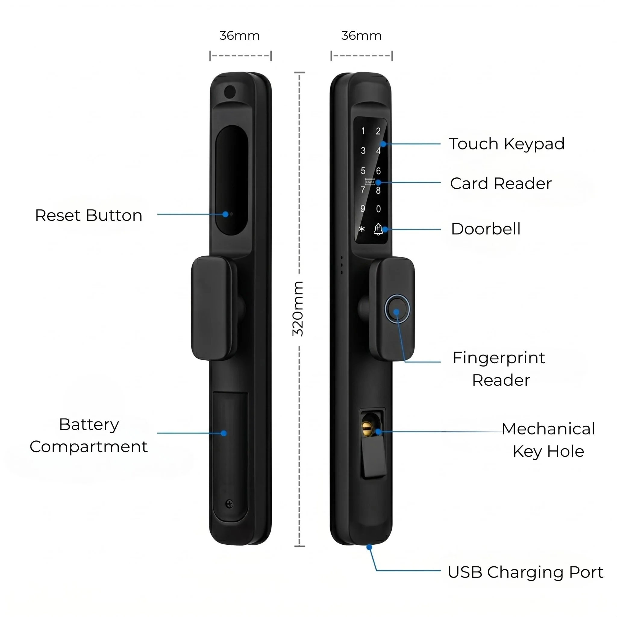 Smart Door Lock Slim Knob - Image 8